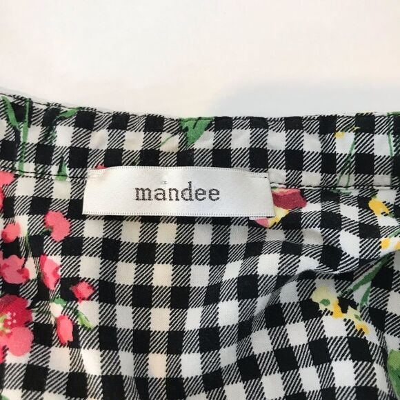 Mandee Floral Gingham Blouse sz 1X - Picture 4 of 8